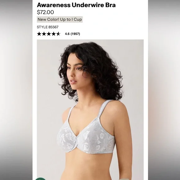 NWT, Wacoal- The Awareness bra, (size 44DD), black - Picture 3 of 7